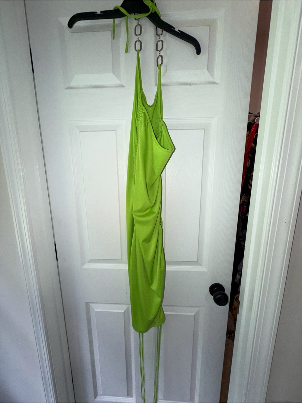Green Chain-Strap Slip Dress - Women